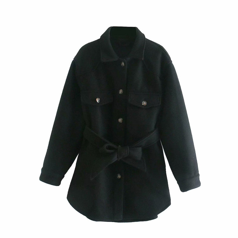 Creamtopmall Chic Turn Down Collar Elegant Wool Coats