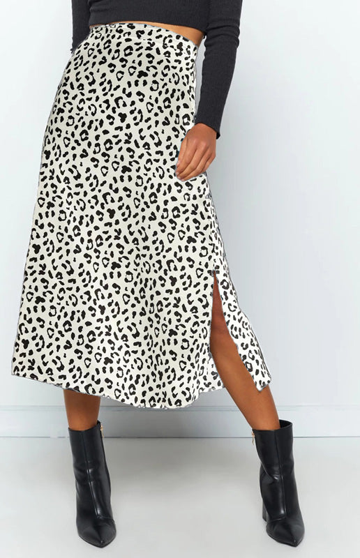 Creamtopmall Leopard Chiffon Split Skirt