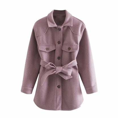 Creamtopmall Chic Turn Down Collar Elegant Wool Coats