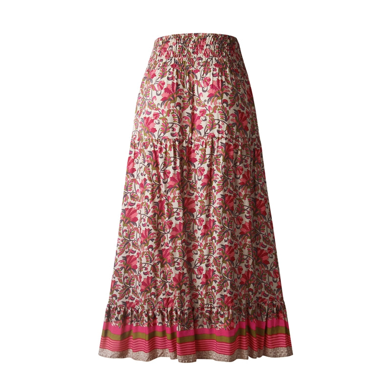 Creamtopmall Elastic Waist Gypsy Ethnic Skirt