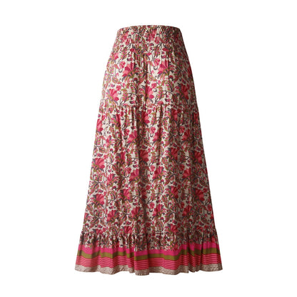 Creamtopmall Elastic Waist Gypsy Ethnic Skirt