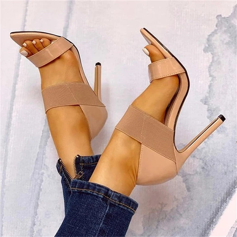 Creamtopmall Pointed Toe Ankle Strap Ladies Sandals