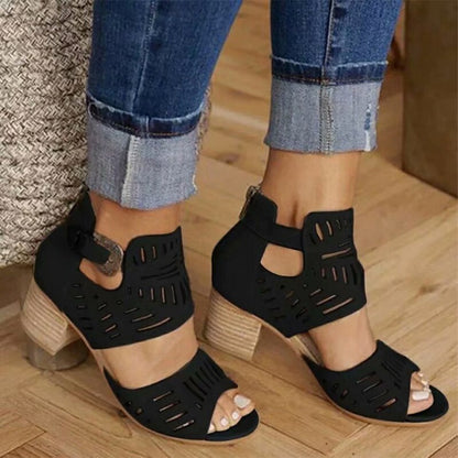 Creamtopmall Gladiator Buckle Strap High Heel Sandals