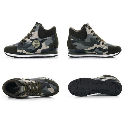 Creamtopmall Height Increase Canvas Camouflage Sneakers