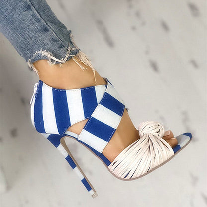 Creamtopmall Stiletto Pumps Cross Strappy Sandals