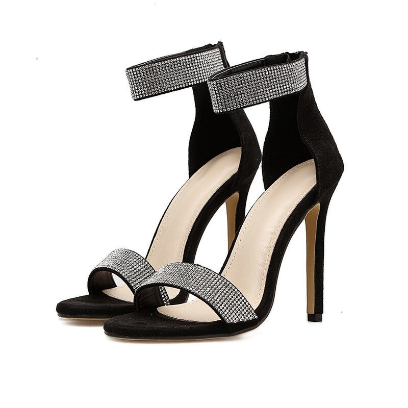 Creamtopmall Bling Ankle Strap Cover High Heels Sandals