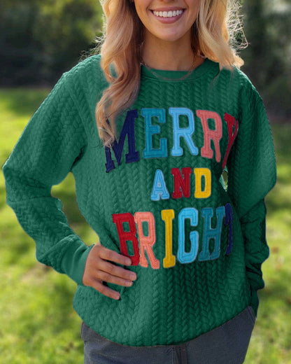 Creamtopmall Merry and Bright printed pullover sweatshirt