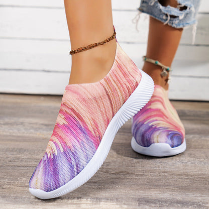 Creamtopmall Colorful Fly Knit Slip on Sneakers