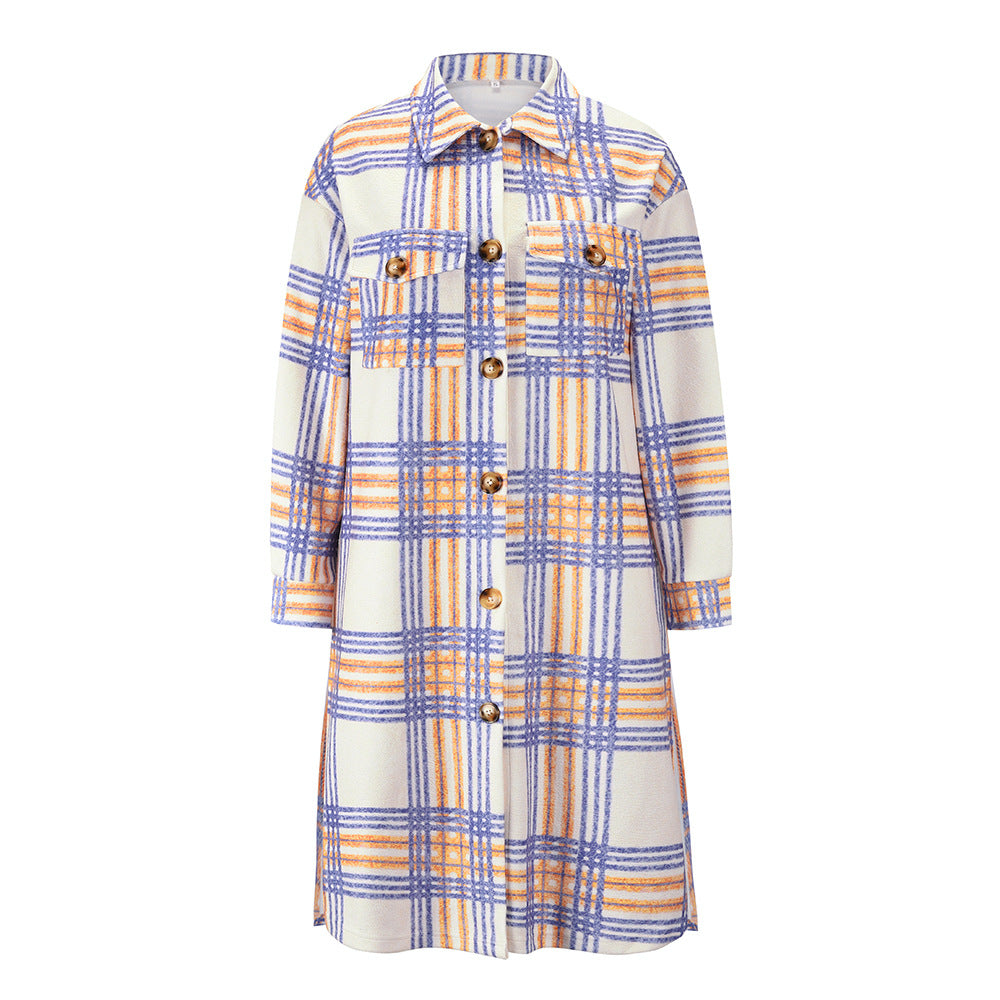 Creamtopmall Chic Plaid Tweed Long Coat