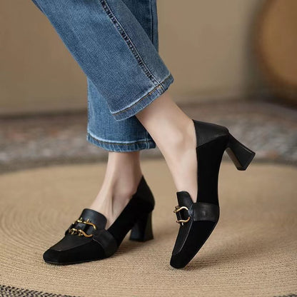 Creamtopmall Retro Chunky Heel Mary Jane Pumps