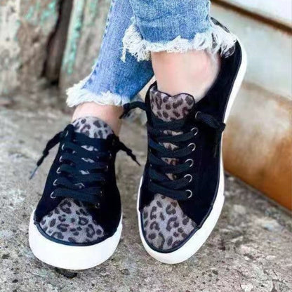 Creamtopmall Light Leopard Slip on Flat Canvas Sneakers