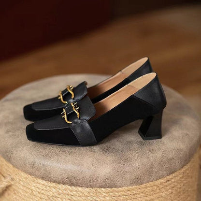 Creamtopmall Retro Chunky Heel Mary Jane Pumps