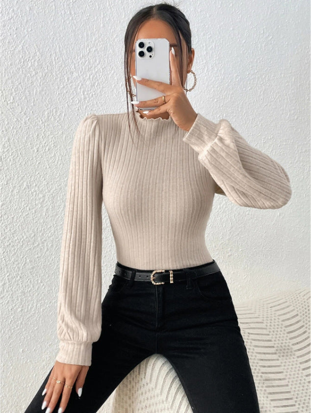 Creamtopmall CozyKnit Shrugged turtleneck long-sleeve sweater