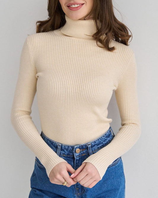 Creamtopmall Versatile Essential Turtleneck Knitted Sweater