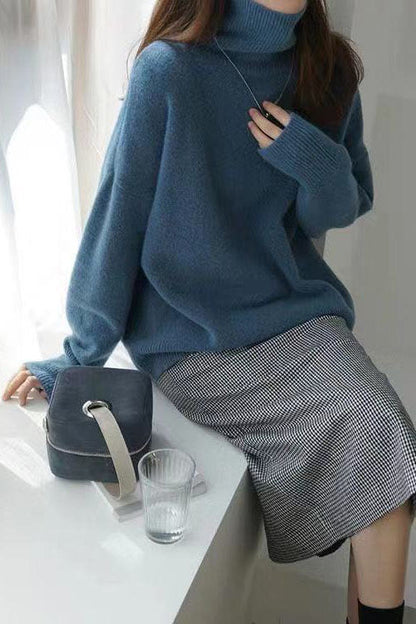 Creamtopmall Turtleneck Pullover Loose base Knitted Sweater