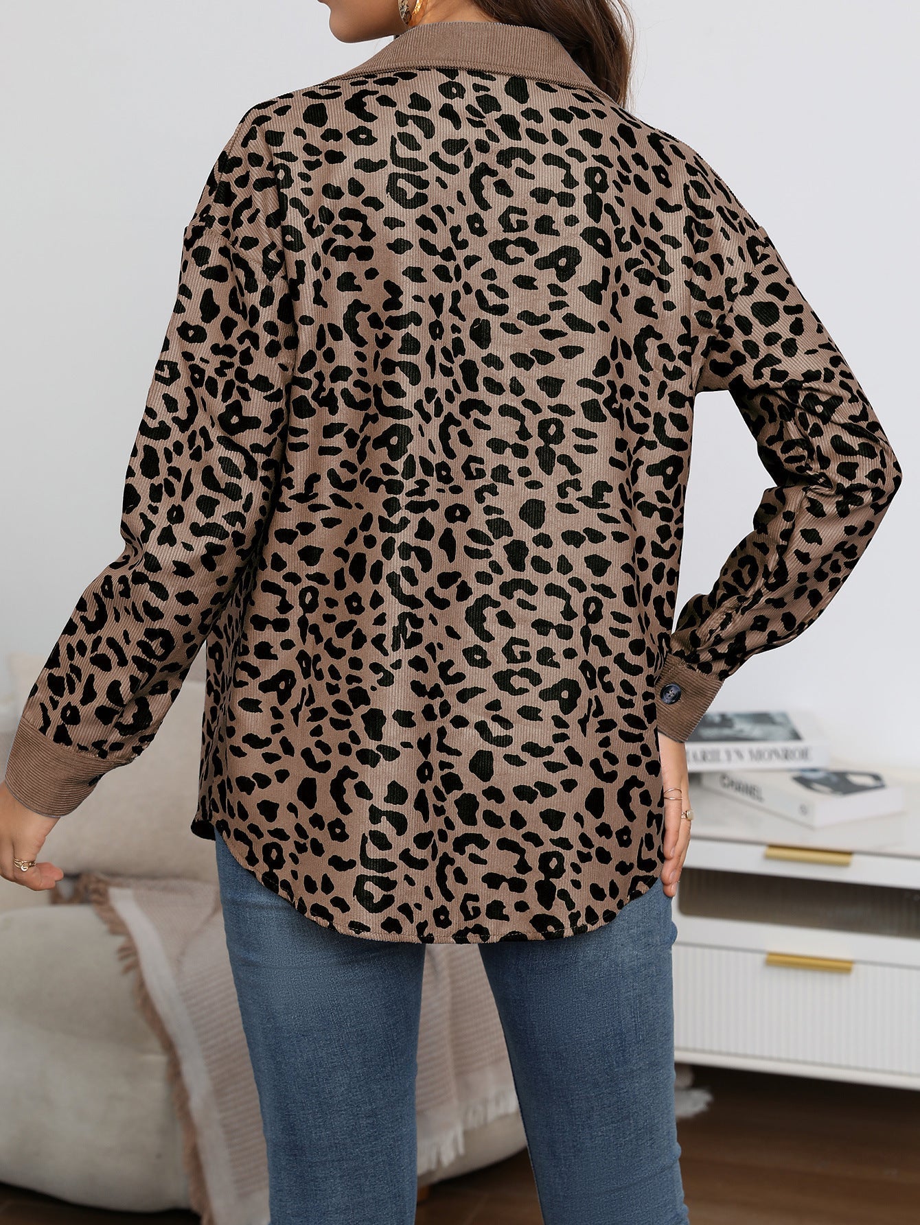 Creamtopmall Best Of You Leopard Corduroy Shacket