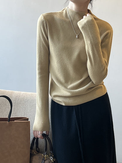 Creamtopmall Half turtleneck brushed soft touch sweater