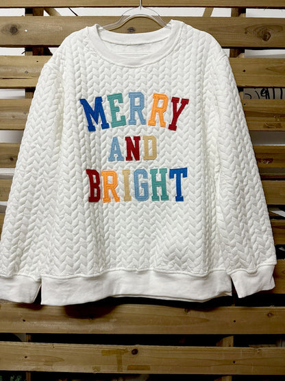 Creamtopmall Merry and Bright printed pullover sweatshirt