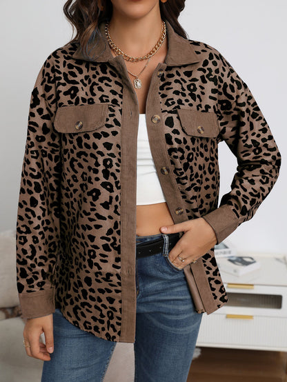 Creamtopmall Best Of You Leopard Corduroy Shacket