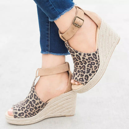 Creamtopmall Chic Espadrille Wedges Adjustable Buckle Sandals