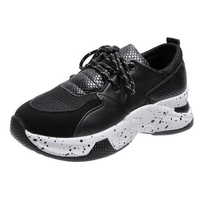 Creamtopmall Leopard Mesh Breathable Color Patchwork Sneakers