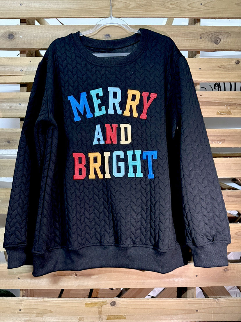 Creamtopmall Merry and Bright printed pullover sweatshirt