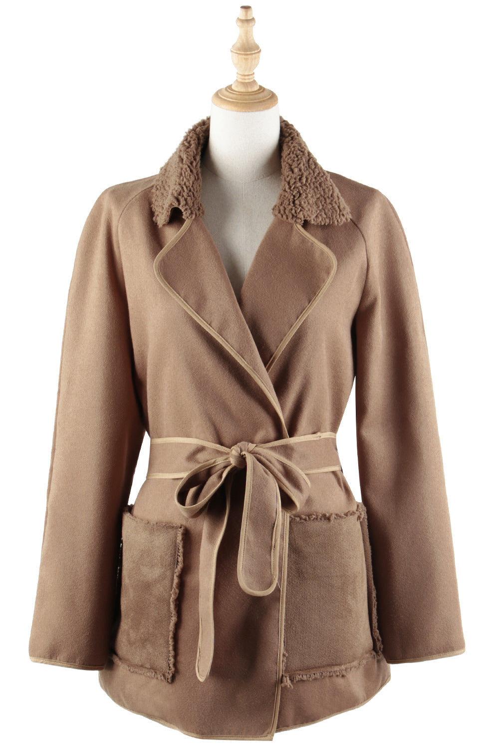 Creamtopmall All For You Brown Long Woolen Coat