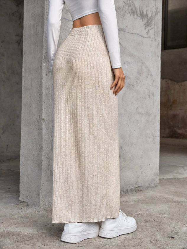 Creamtopmall CozyKnit High-waisted slim-fitting knitted skirt