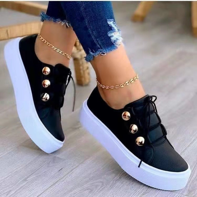 Creamtopmall Round Head Platform Causal Sports Sneakers