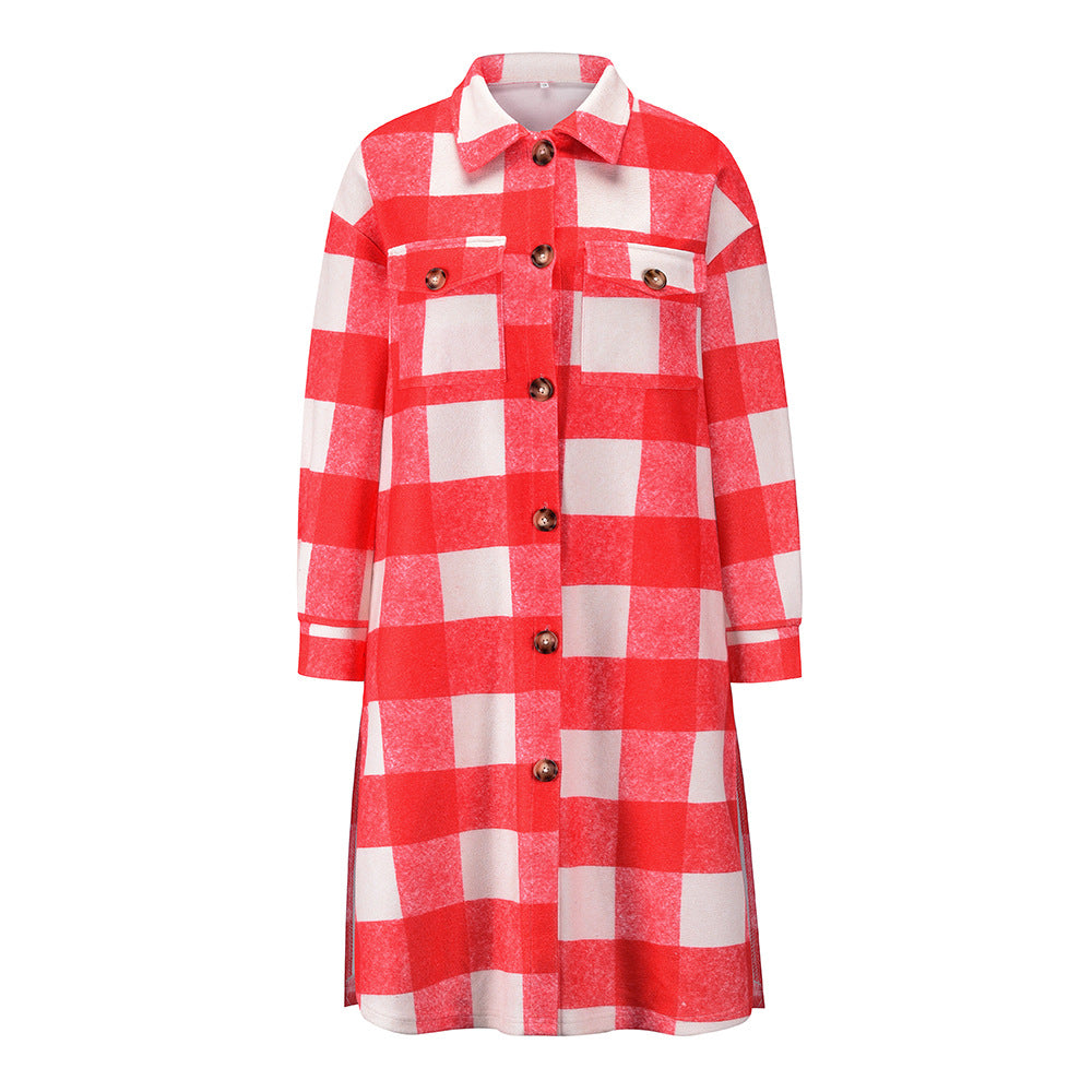 Creamtopmall Chic Plaid Tweed Long Coat