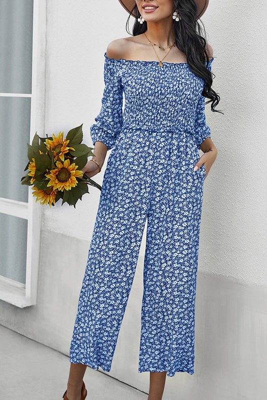 creamtopmall Strapless Floral print Jumpsuit