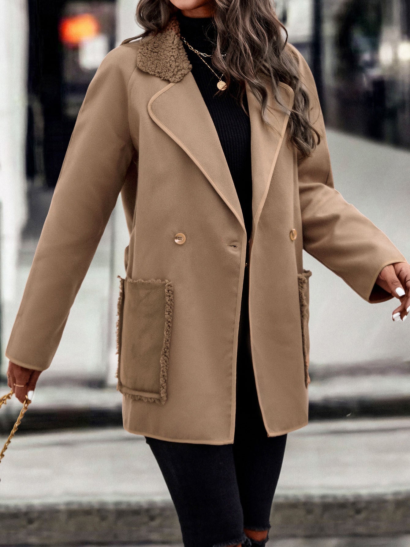 Creamtopmall All For You Brown Long Woolen Coat