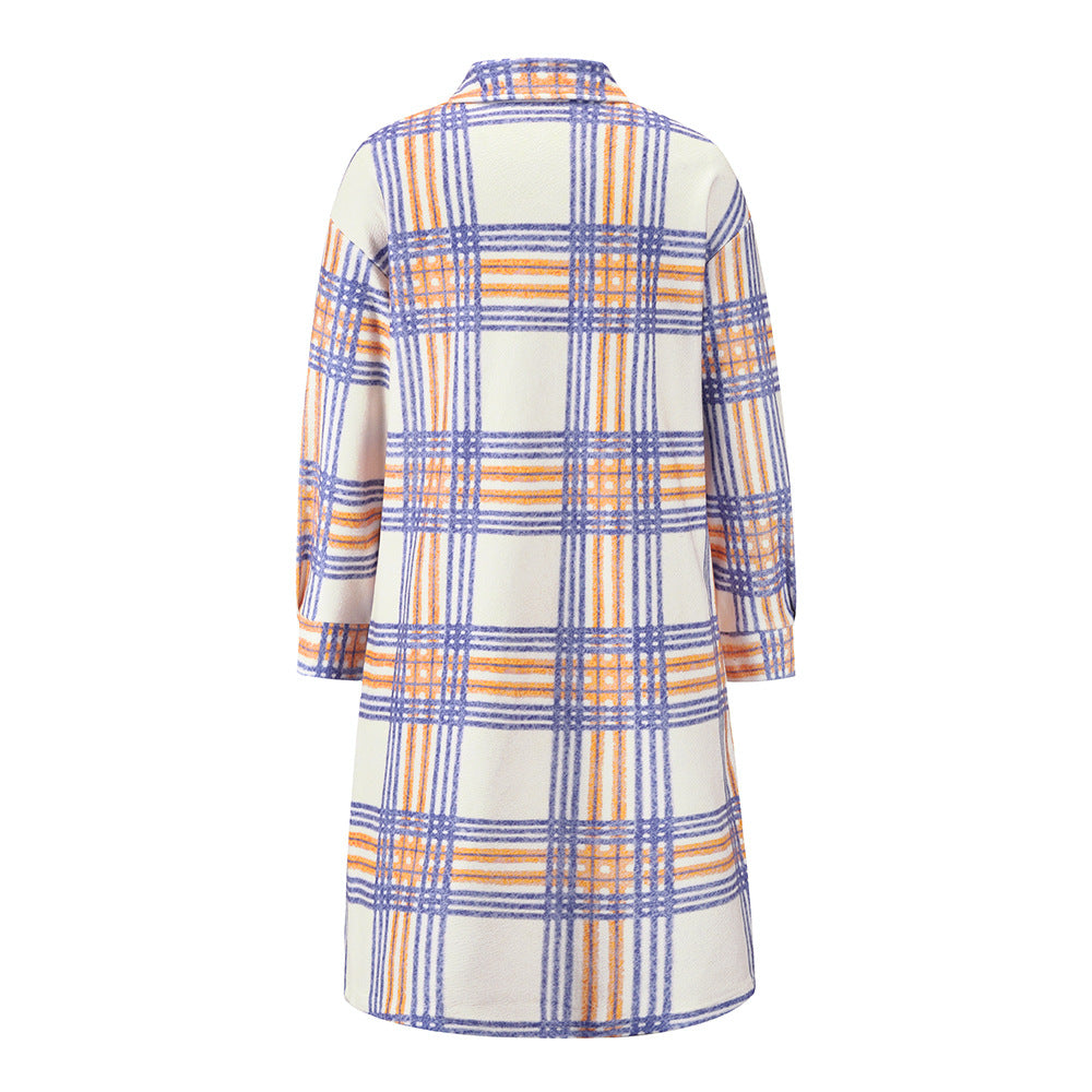 Creamtopmall Chic Plaid Tweed Long Coat