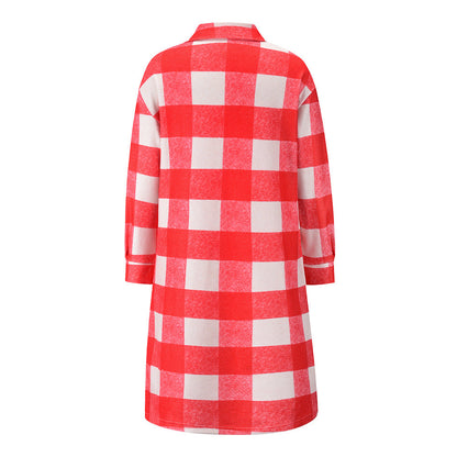 Creamtopmall Chic Plaid Tweed Long Coat