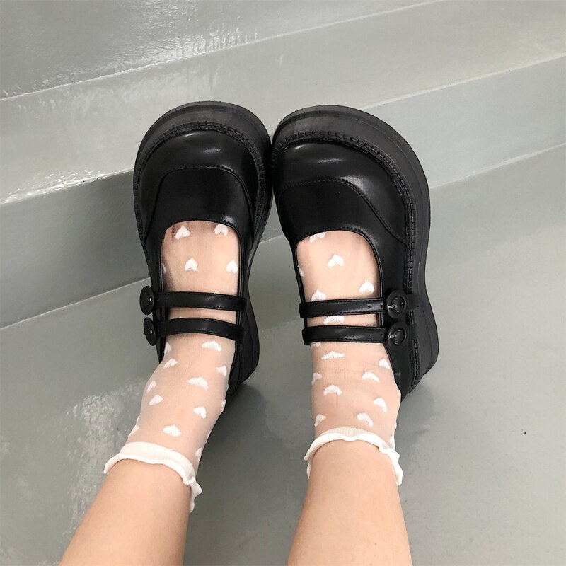 creamtopmall Graduation Gift Lolita Shoes for Women New Platform Shoes British Style Shoes Elegant Round Toe Vintage Mary Jane Shoes Zapatos De Mujer