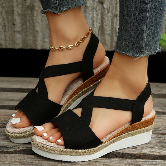 creamtopmall Fashion Summer Wedge Sandals for Women Lightweight Platform Gladiator Shoes Woman Plus Size Non Slip Casual Sandalias Mujer