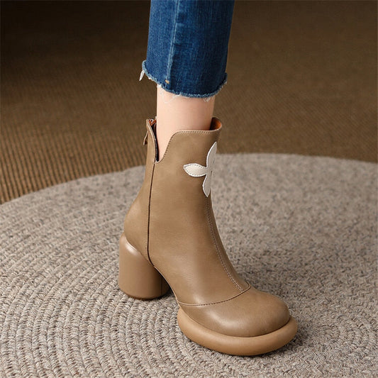 creamtopmall New Autumn Winter Short Fashion Boots Women Shoes Round Toe Boots Casual Chunky Platform Boots For Women Mixed Color Ankle Boots