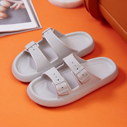 creamtopmall Fashion Buckle Thick Platform Slippers Women Home Soft Sole eva Cloud Slides Sandals Woman 2023 Summer Non Slip Beach Flip Flops