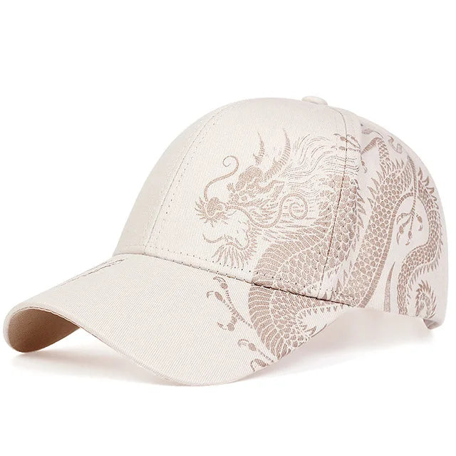 creamtopmall-Dragon Pattern Men's Trendy Handsome Peaked Cap Cool Hip Hop Baseball Hat