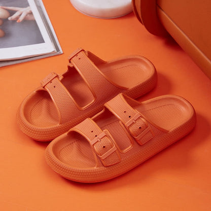 creamtopmall Fashion Buckle Thick Platform Slippers Women Home Soft Sole eva Cloud Slides Sandals Woman 2023 Summer Non Slip Beach Flip Flops