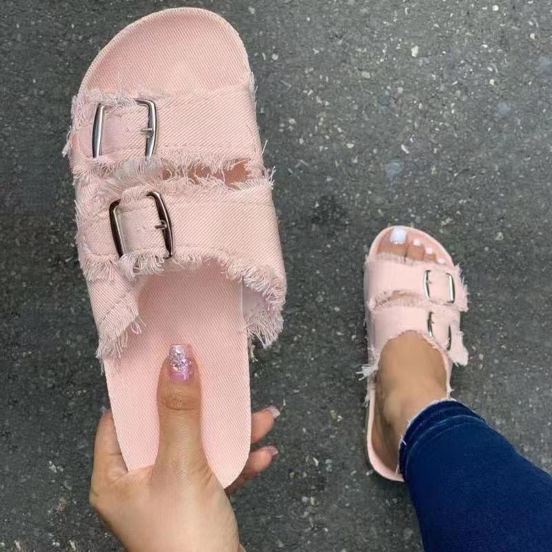 creamtopmall New Shoes Women Comfortable Sandals Ladies Slip-on Wedge Sandals Sports Beach Walk Shoes Summer Fashion Denim Casual Sandalias