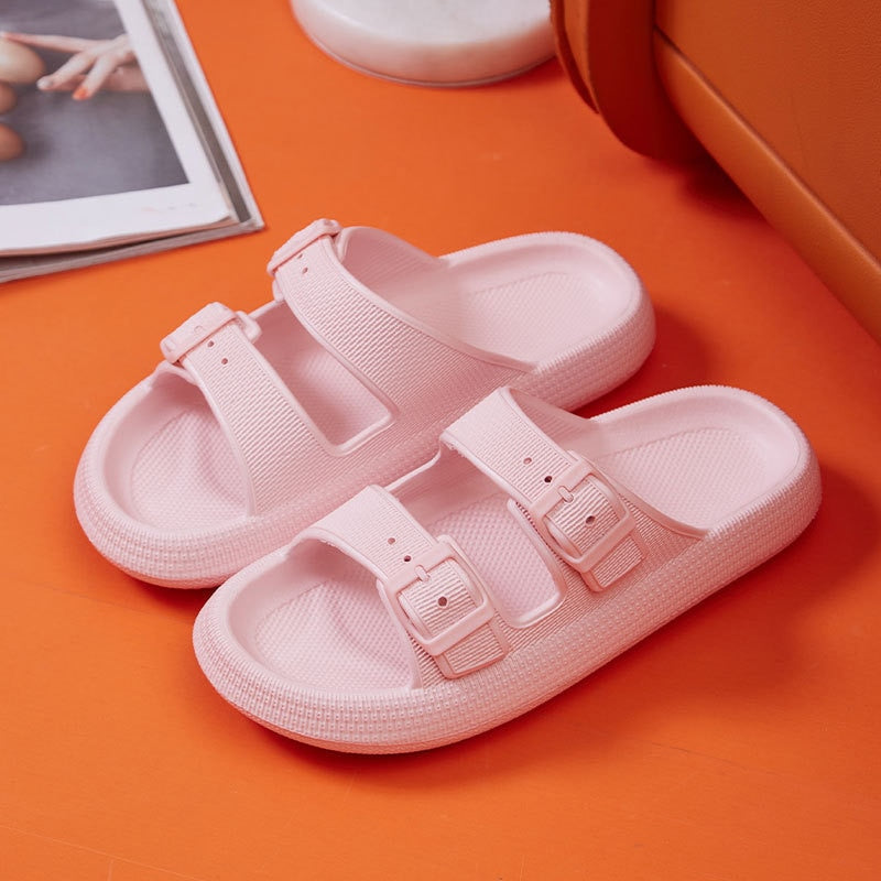 creamtopmall Fashion Buckle Thick Platform Slippers Women Home Soft Sole eva Cloud Slides Sandals Woman 2023 Summer Non Slip Beach Flip Flops