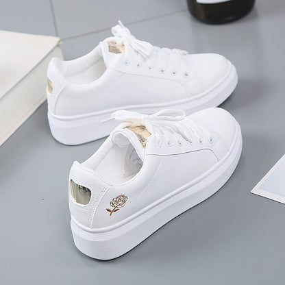 Antmvs Women Casual Shoes New Spring Women Shoes Fashion Embroidered White Sneakers Breathable Flower Lace-Up Women Sneakers