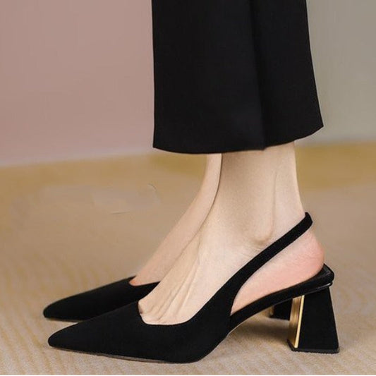 creamtopmall Women Pumps Hot Sale Black High Heels Shoes Sandals Summer   New Party   Thick Mules Shoes Slippers Ladies Wedding Zapatos