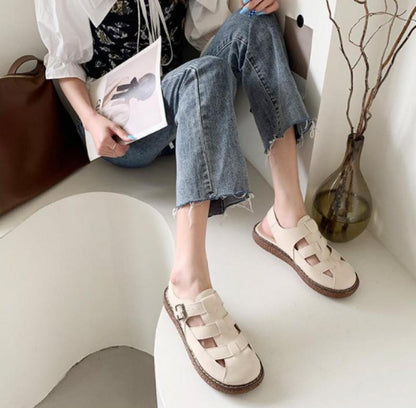 Graduation Gift Women Sandals Flat-Bottomed Heightened Hollow Ladies Shoes 2023 Summer New Refreshing Comfortable Gladiator Females Sandals