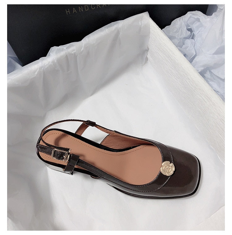 creamtopmall New Summer Women Sandals Temperament Thick High Heel Mary Jane Females Sandals Fashion Cozy Cute Retro Breathable Daily Shoes