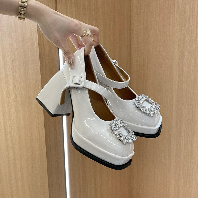 Antmvs Womens Shoes Fashion Retro Hollow Out Breathable Mary Jane Shoes Comfortable Platform Shoes Heels Women Zapatos De Tacón