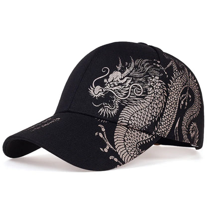 creamtopmall-Dragon Pattern Men's Trendy Handsome Peaked Cap Cool Hip Hop Baseball Hat