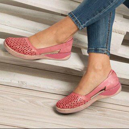 Graduation Gift New Fashion Women Shoes Breathable Hollow Slip-On Flat Loafers Comfortable Outdoor Sports Round Head Casual Shoes