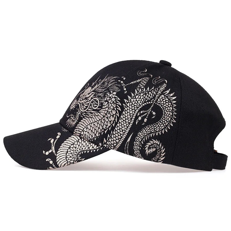 creamtopmall-Dragon Pattern Men's Trendy Handsome Peaked Cap Cool Hip Hop Baseball Hat